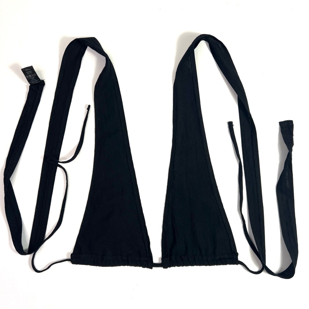 OW Collection Crete Linen Blend Wrap Top Size Small - Picture 4 of 9